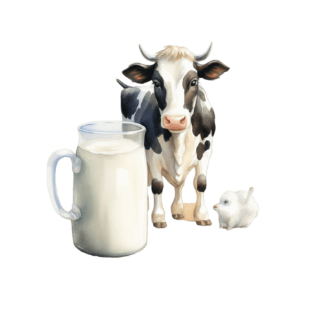 创意乳制品乳业奶制品鲜奶卡通牛奶牧场元素立体免抠图案
