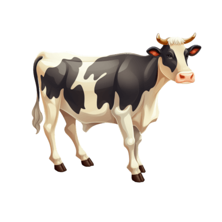 创意奶牛畜牧业乳制品几何动物牲畜免扣元素装饰素材