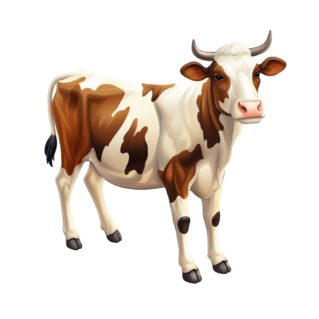创意奶牛黄牛动物畜牧业乳制品牲畜免扣元素装饰素材