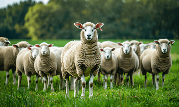 创意家庭农场的羊群畜牧业