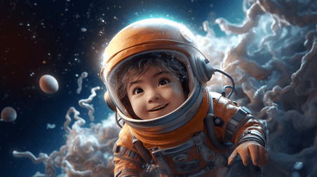 创意卡通宇航员儿童节航天宇宙太空