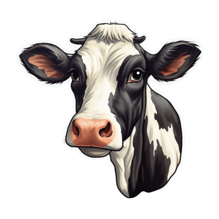 奶牛元素畜牧业乳制品立体免抠图案