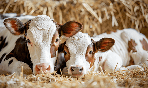 创意农场里的小牛犊和它们的妈妈动物畜牧业