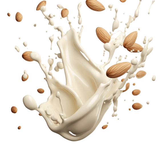 创意巴旦木牛奶元素立体免抠图案