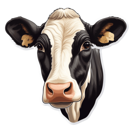 畜牧业乳制品头像奶牛元素立体免抠图案