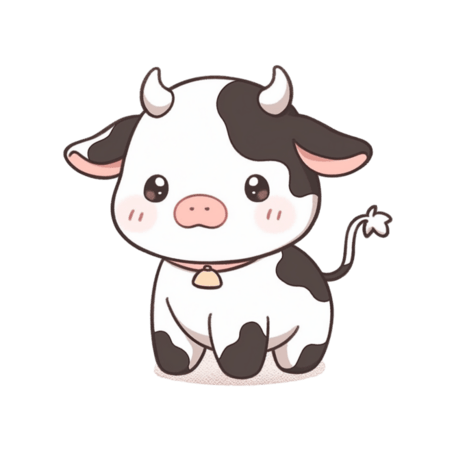 创意卡通手绘元素奶牛畜牧业乳制品