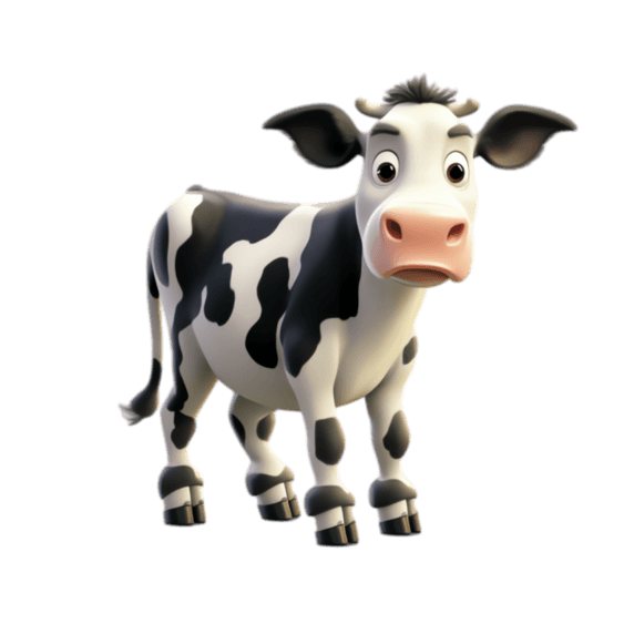 创意可爱奶牛畜牧业乳制品元素立体免抠图案