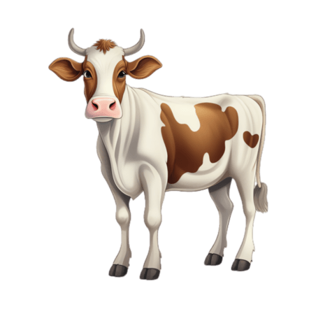 创意畜牧业乳制品动物奶牛元素立体免抠图案