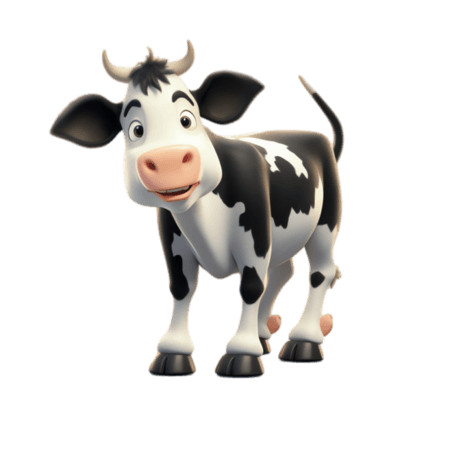 创意畜牧业乳制品可爱奶牛元素立体免抠图案
