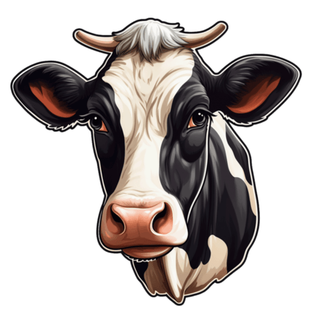 奶牛元素畜牧业乳制品头像免抠图案
