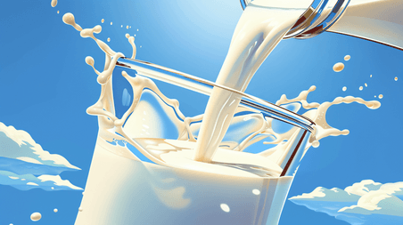 创意奶瓶中倒出的牛奶插画8