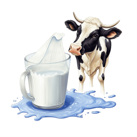 创意合成牛奶牧场元素乳制品乳业奶制品鲜奶立体免抠图案