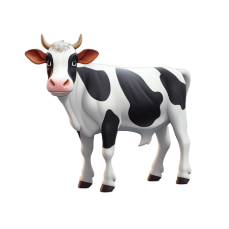 创意动物奶牛畜牧业乳制品元素立体免抠图案