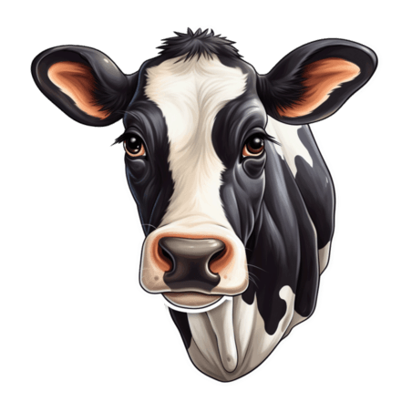 创意畜牧业乳制品奶牛元素立体免抠图案