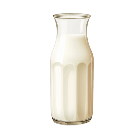 创意牛奶玻璃瓶创意元素乳制品乳业奶制品鲜奶立体免扣图案