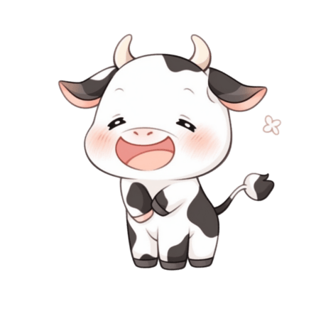 创意可爱的小牛奶牛畜牧业乳制品卡通元素