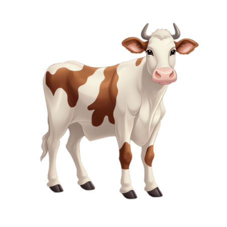 创意畜牧业乳制品动物奶牛元素立体免抠图案