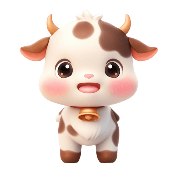 创意3d立体可爱动物畜牧业乳制品形象奶牛免扣素材