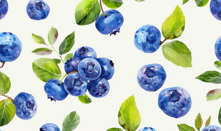 创意无缝图案与蓝莓
