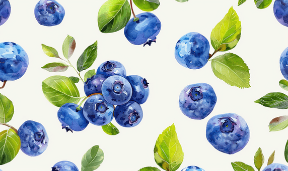 创意无缝图案与蓝莓