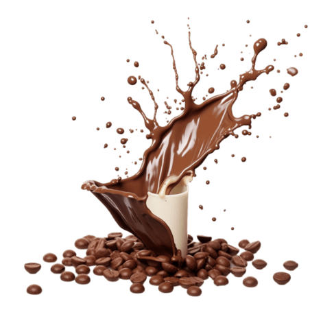 创意巧克力牛奶元素立体免抠图案