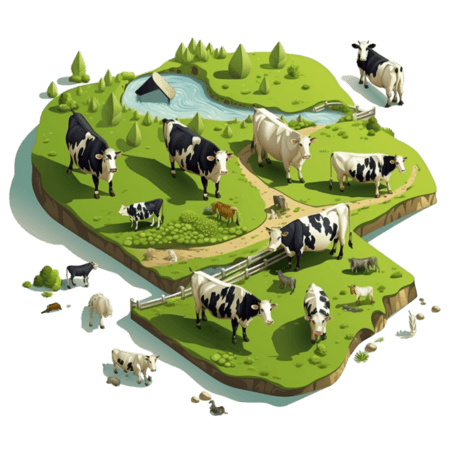 畜牧业乳制品奶牛动物农场牲畜免扣元素装饰素材