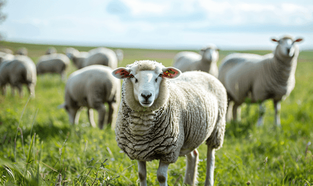 创意家庭农场的羊群畜牧业