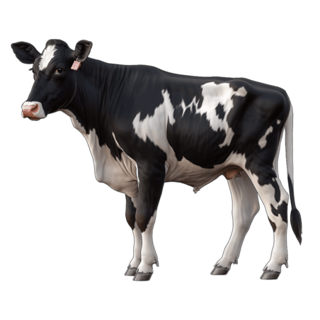 创意奶牛畜牧业乳制品写实养殖动物AI立体装饰素材