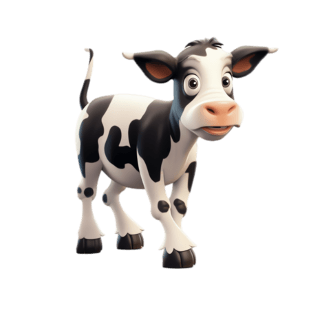 创意可爱畜牧业乳制品奶牛元素立体免抠图案