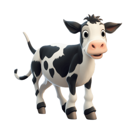 创意可爱奶牛元素畜牧业乳制品立体免抠图案