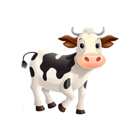 创意卡通可爱小动物元素手绘奶牛畜牧业乳制品