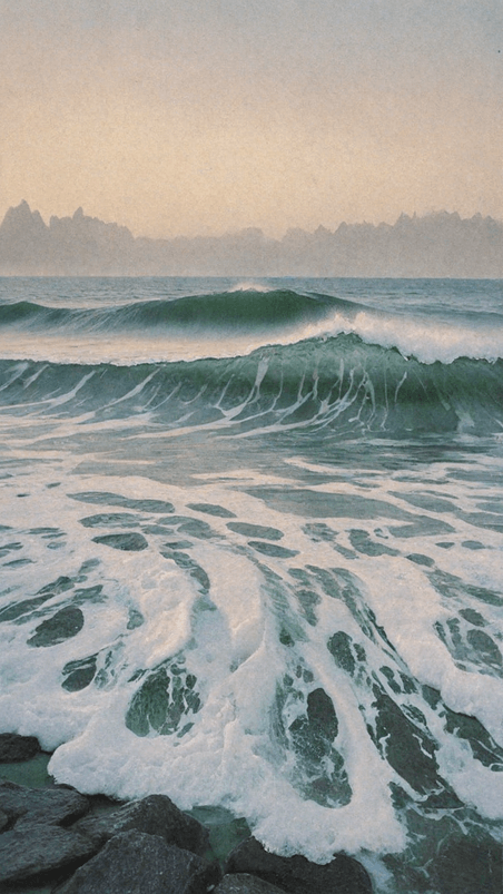 创意清新夏日海浪波纹海浪底纹图片