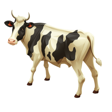 创意奶牛畜牧业乳制品ai动物牲畜免扣元素装饰素材
