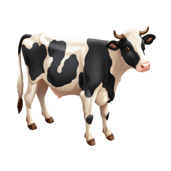 创意畜牧业乳制品奶牛动物牲畜免扣元素装饰素材