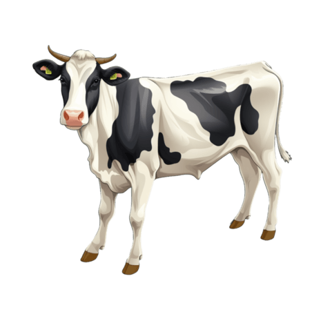 创意奶牛黑白动物畜牧业乳制品牲畜免扣元素装饰素材