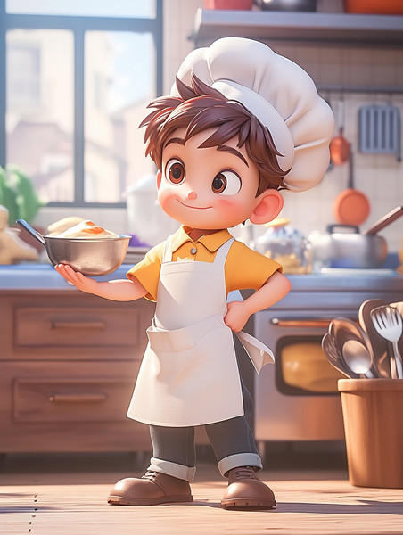 创意可爱的小男孩厨师厨师