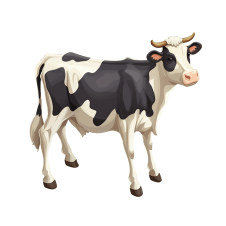 创意奶牛畜牧业乳制品建模动物牲畜免扣元素装饰素材