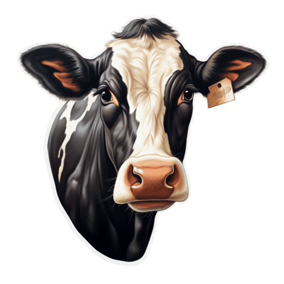 畜牧业乳制品奶牛元素立体免抠图案