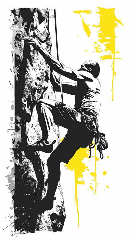 创意抽象黑色剪影攀岩比赛攀岩运动员背景
