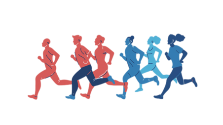创意奥运会田径运动短跑长跑运动员彩色剪影图片体育竞技