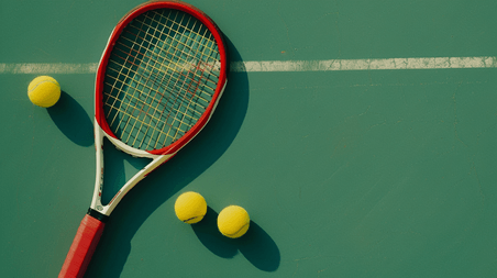 创意夏季奥运会网球运动网球拍和网球背景
