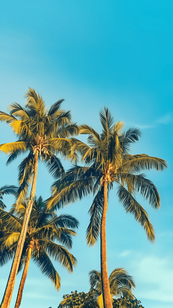 创意夏日海岛椰子树背景