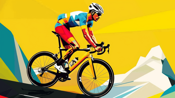 创意水彩风骑行奥运会自行车比赛自行车运动员背景