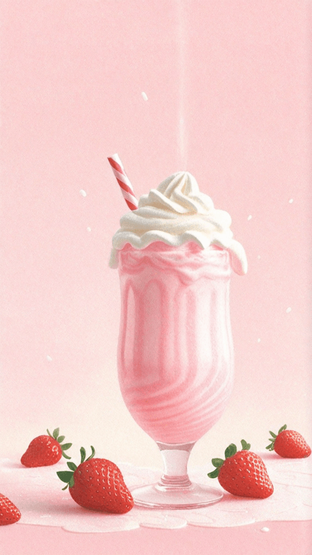 创意清凉冷饮3D草莓奶油冰淇淋杯素材