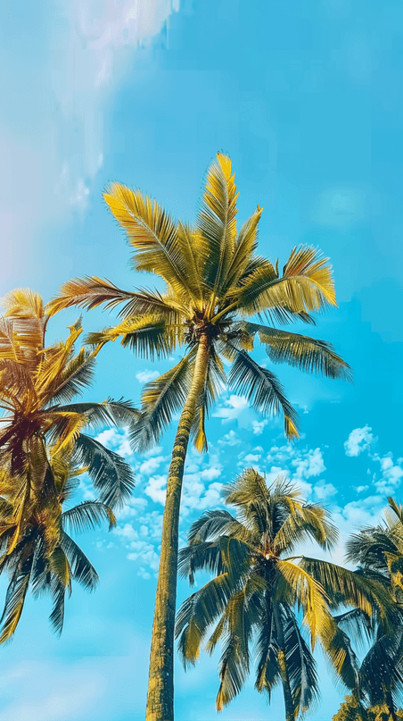 创意夏日海岛椰子树背景