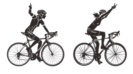 创意体育赛事自行车运动骑行运动员剪影元素体育竞技