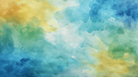 创意蓝色水彩缤纷梦幻朦胧手绘风格的背景