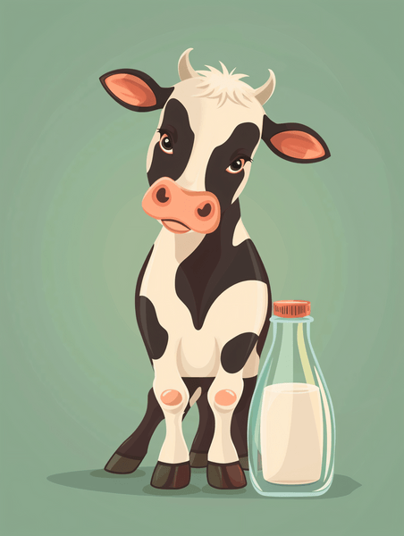 创意卡通奶牛乳制品乳业牛奶插画18
