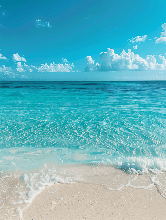 创意热带海滩上美丽的蓝色海水