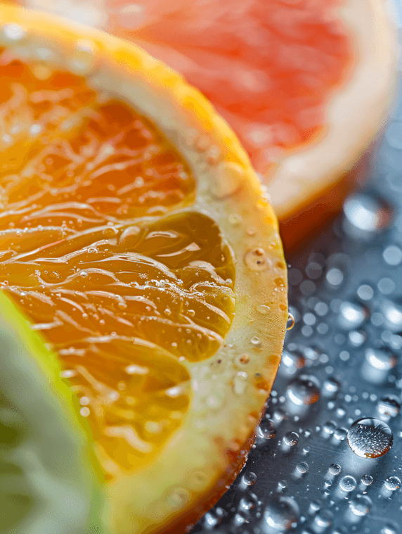 创意多汁的水果的特写橙子西柚维生素C